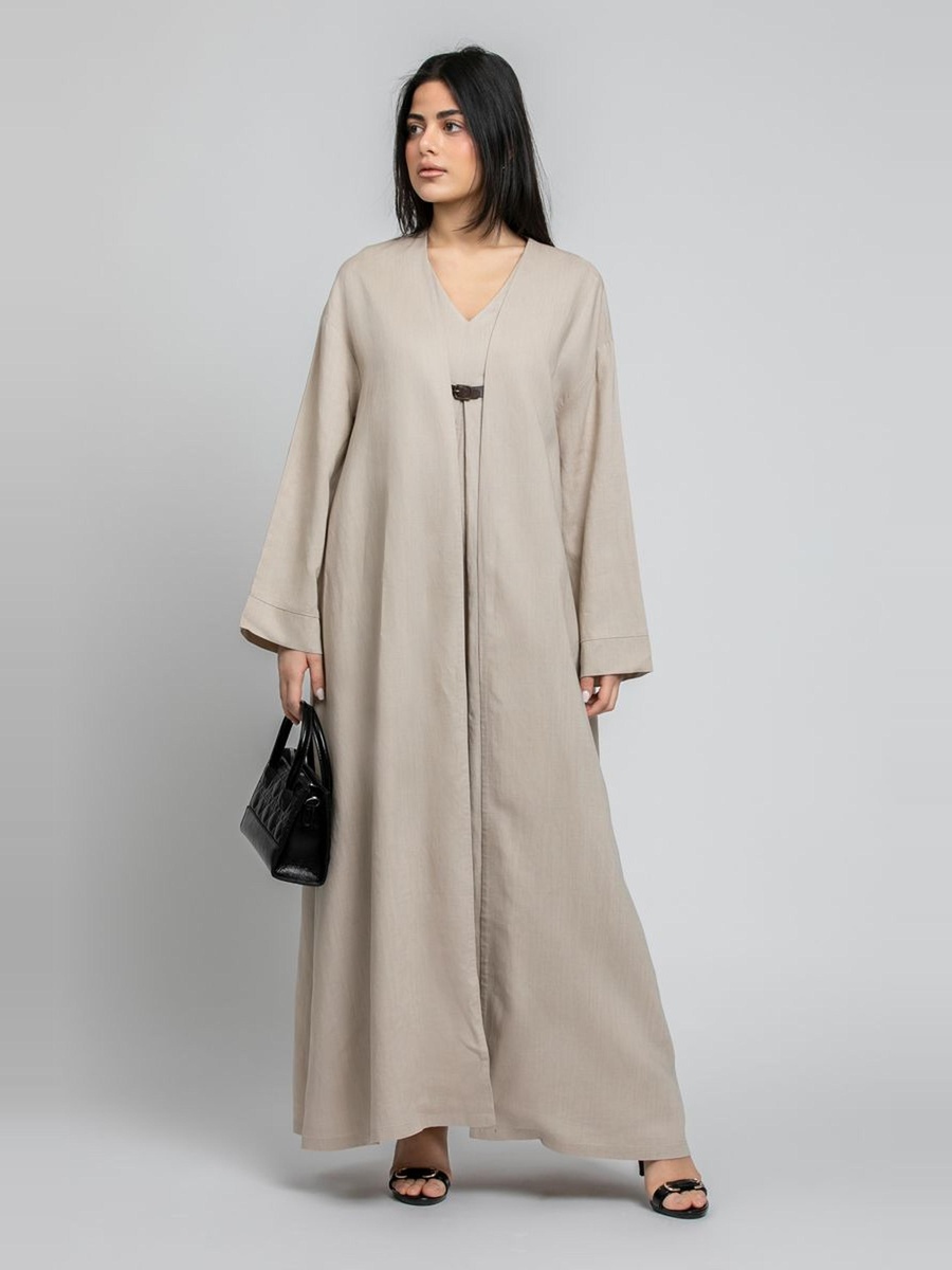 Open Front Abaya with Wide Sleeves