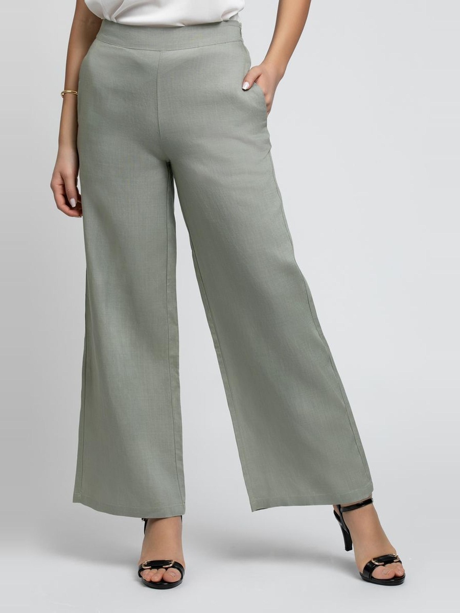 Wide Leg Pants with Elastic Back