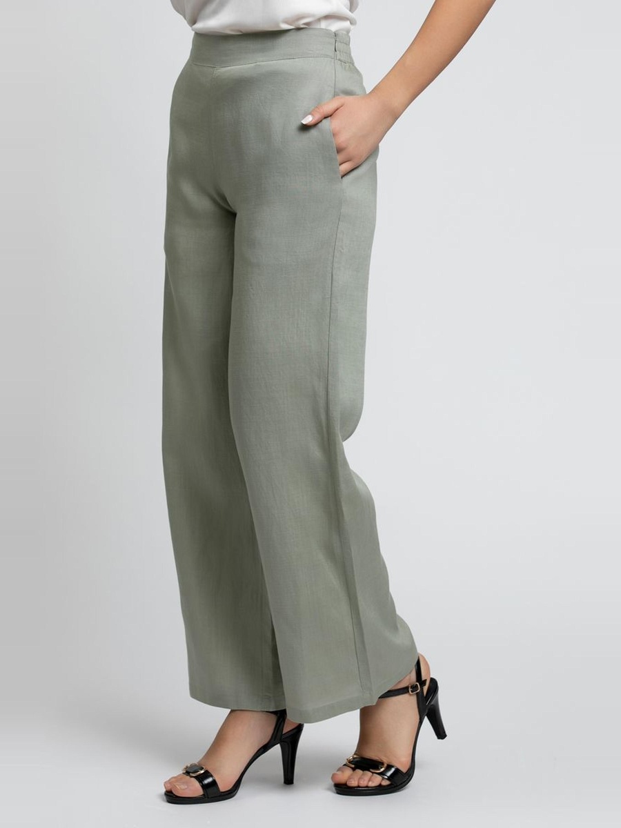 Wide Leg Pants with Elastic Back