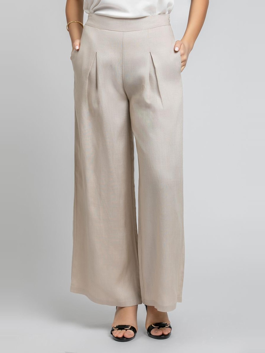 Wide Leg Pants with Front Pleats