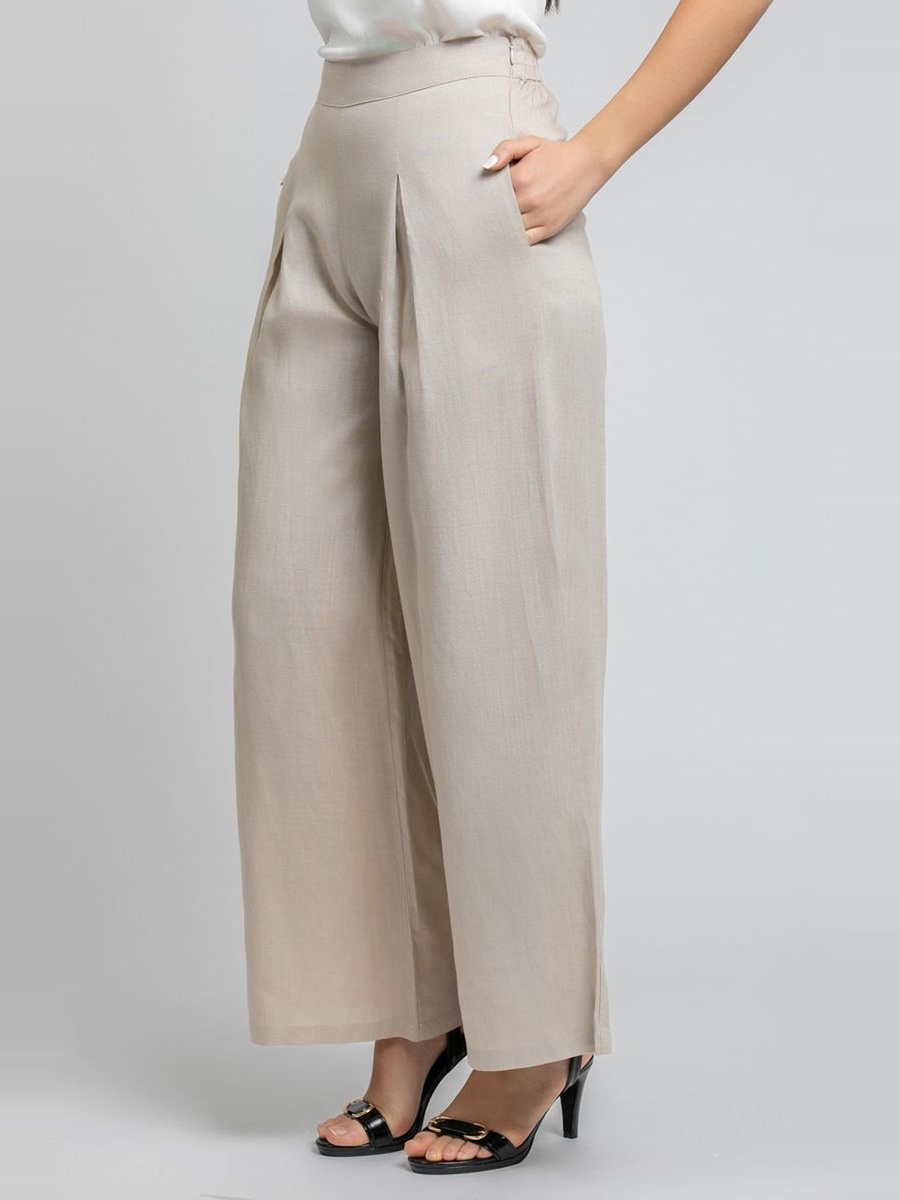 Wide Leg Pants with Front Pleats