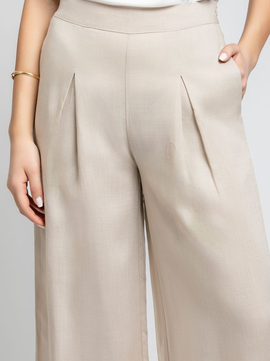 Wide Leg Pants with Front Pleats