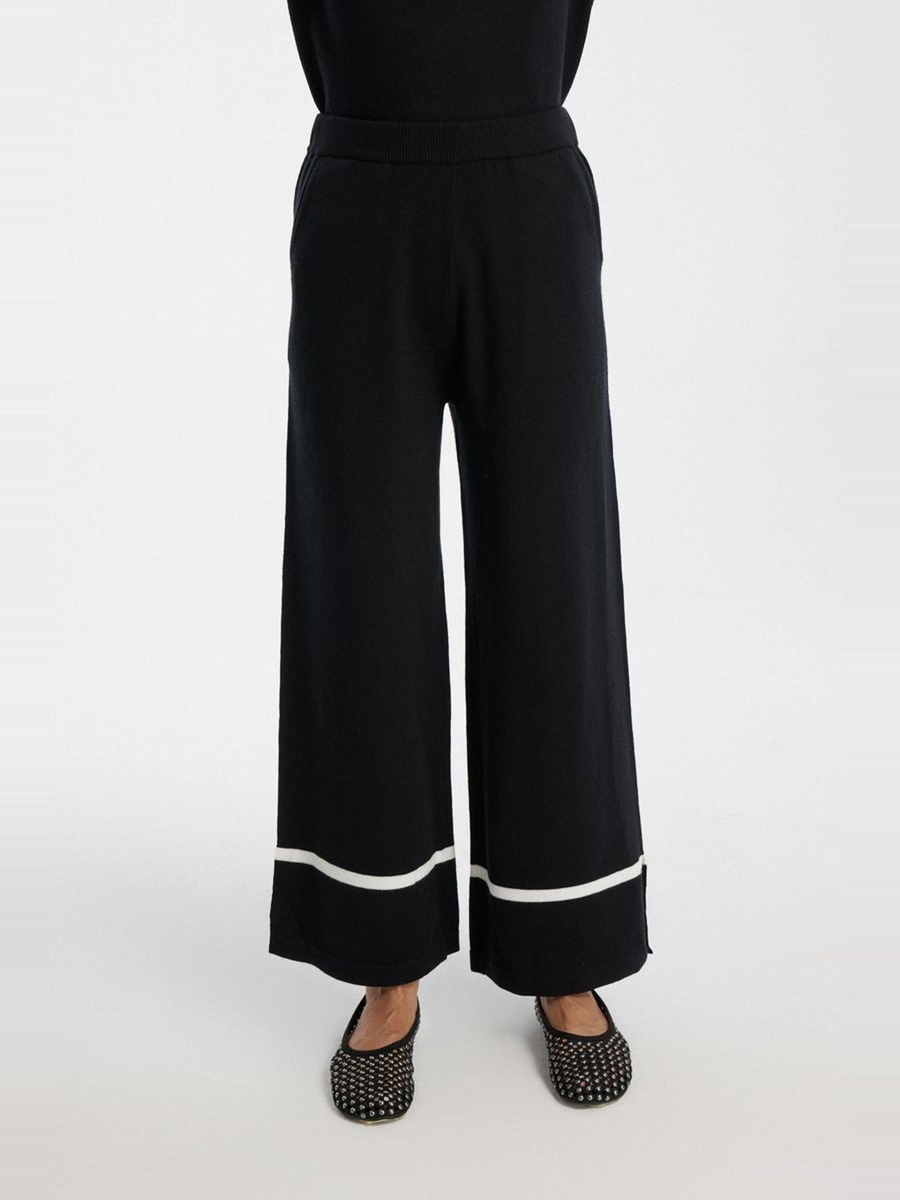 Knit Pants with Contrast Hem