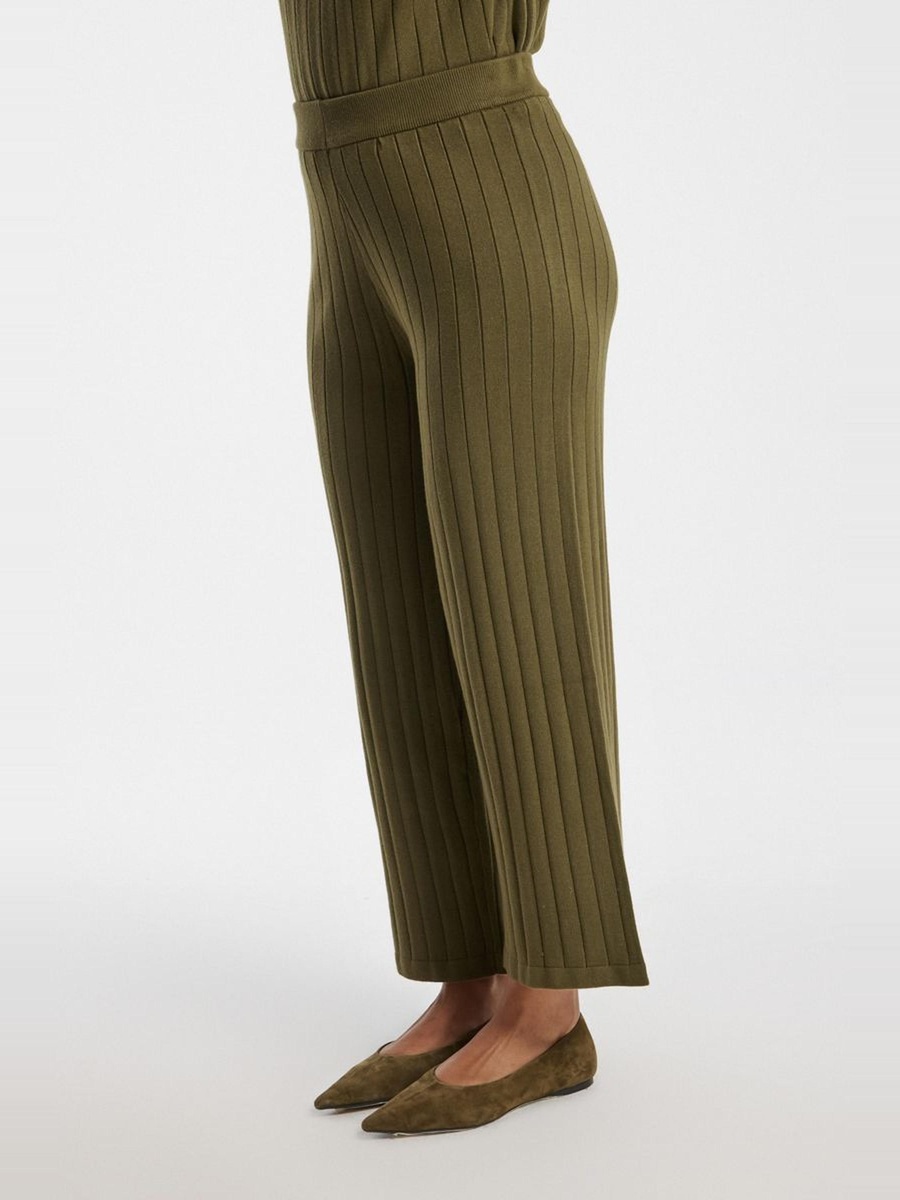 Knit Wide Leg Ribbed Pants