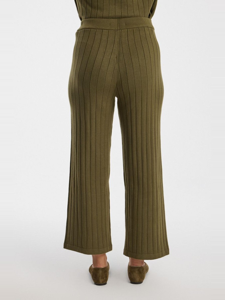 Knit Wide Leg Ribbed Pants