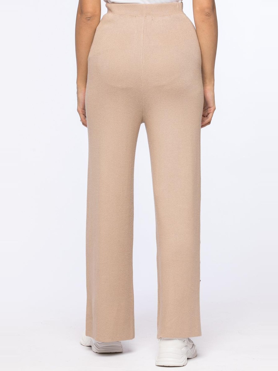 Knitted Pants with Buttons and Slits