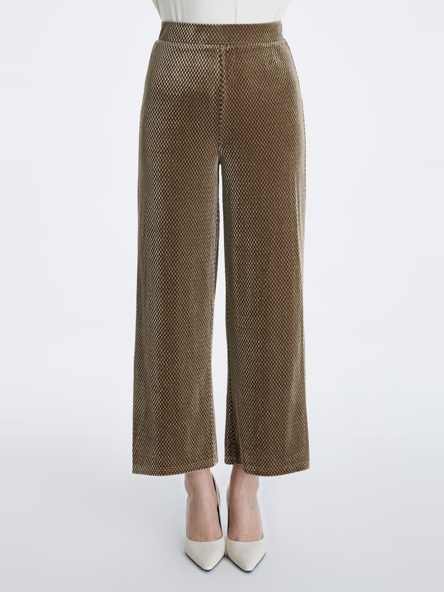 Velvet Patterned Straight Trousers