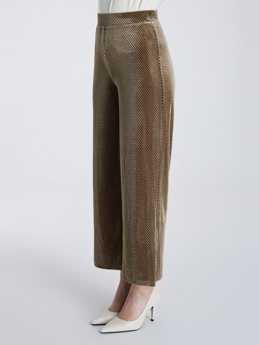 Velvet Patterned Straight Trousers