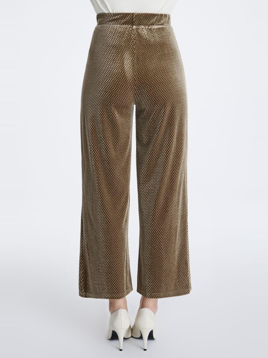Velvet Patterned Straight Trousers