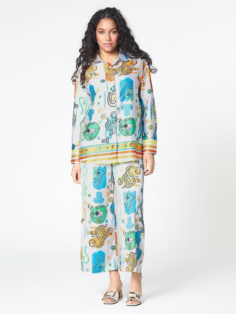 Printed Satin Pants