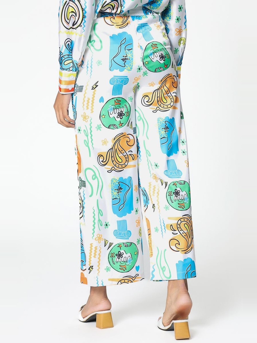 Printed Satin Pants