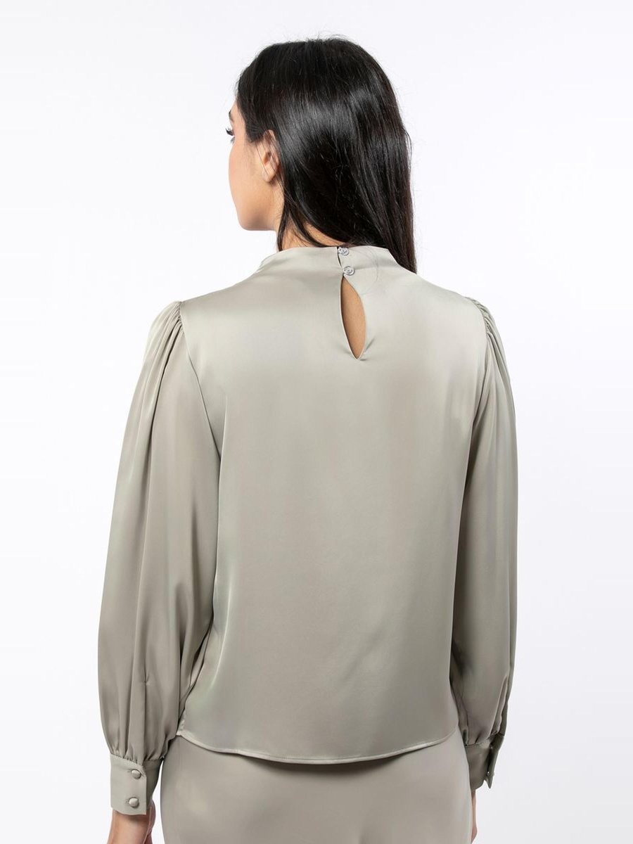 Solid Colored Satin Blouse