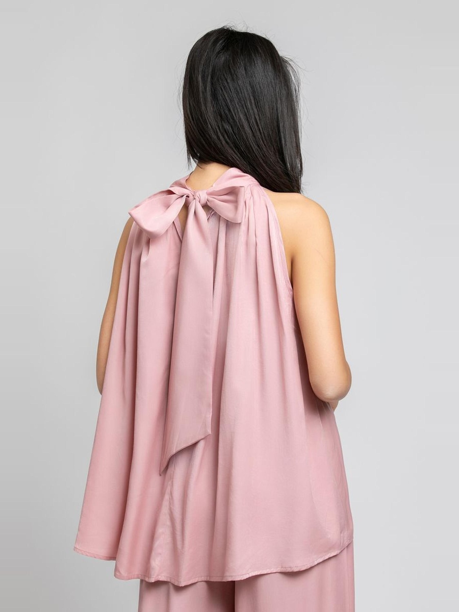 Sleeveless Top with Back Bow