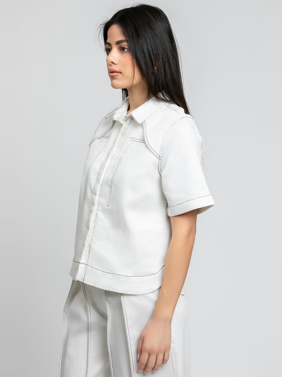 Contrast Stitch Short Sleeve Shirt