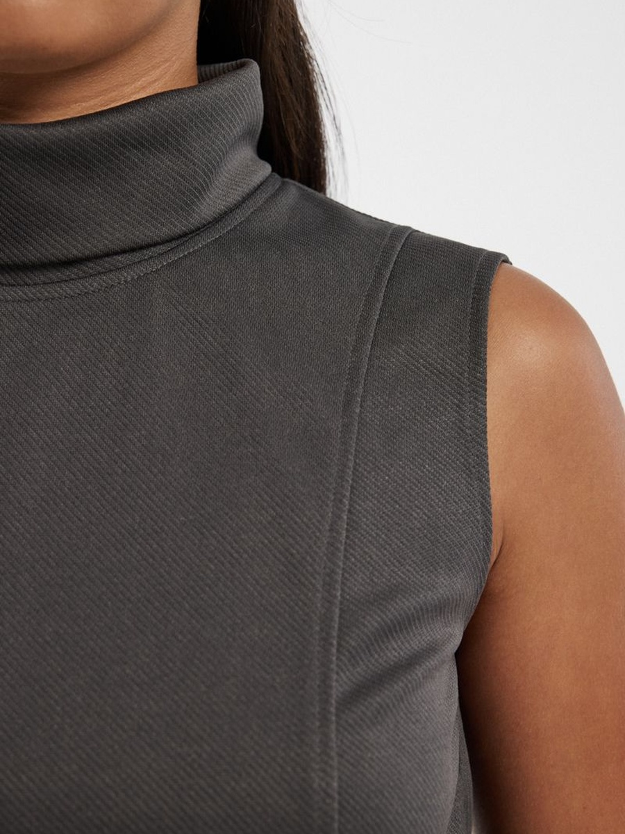 Sleeveless Mock Neck Blouse