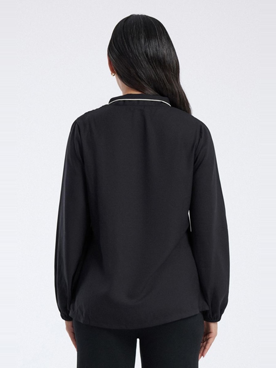 Blouse with Tie Neck Detail