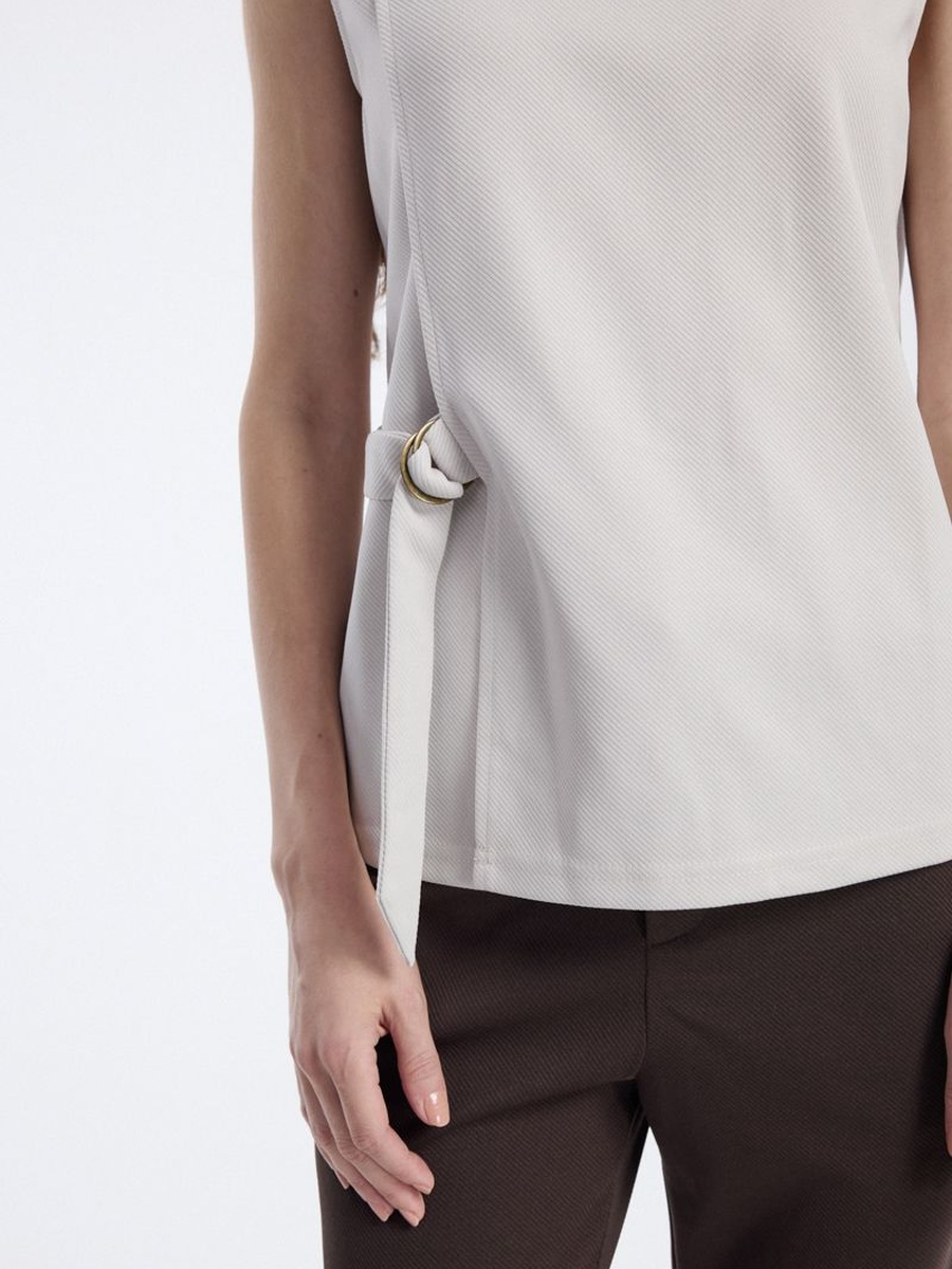 Sleeveless Blouse with Side Tie