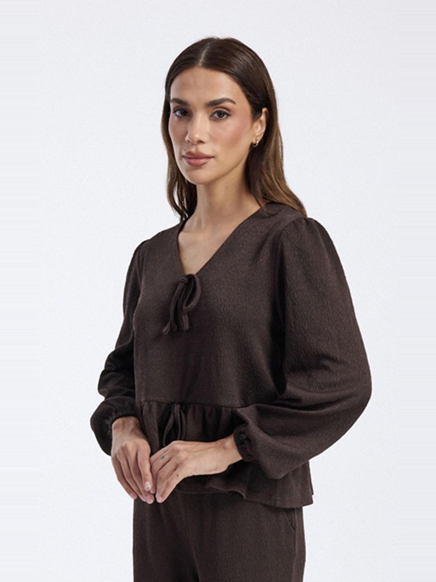 Blouse with Front Tie Detail