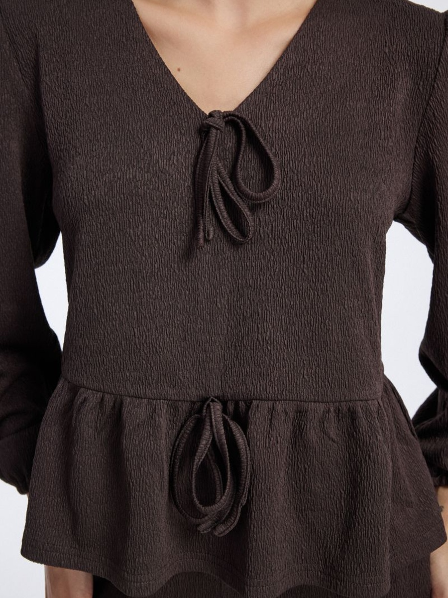 Blouse with Front Tie Detail