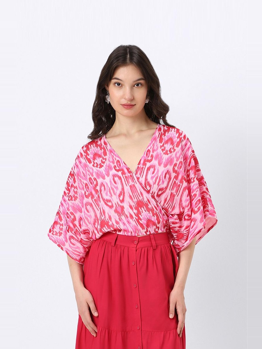 Printed Wrap Top