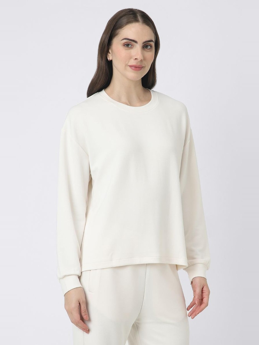 High Low Solid Colored Sweatshirt