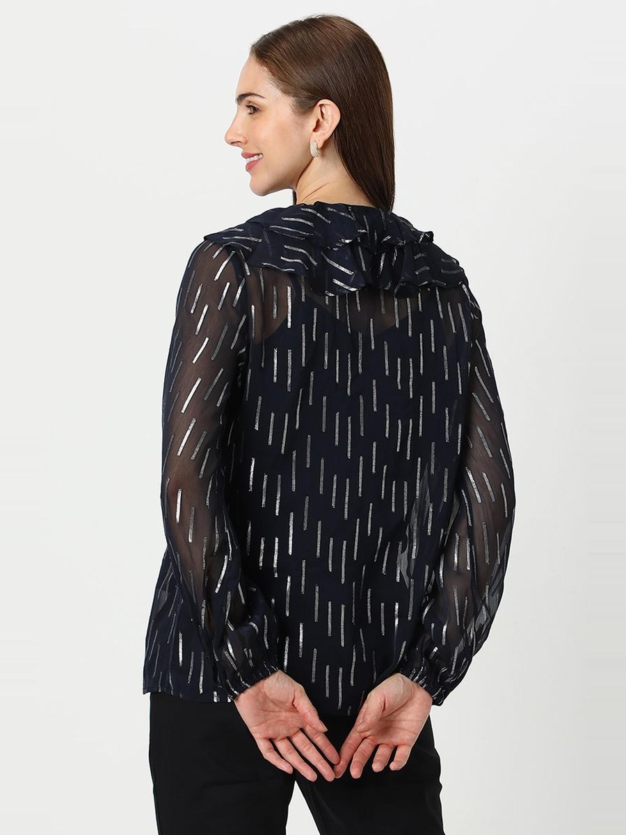 Chiffon Top with Metallic Texture