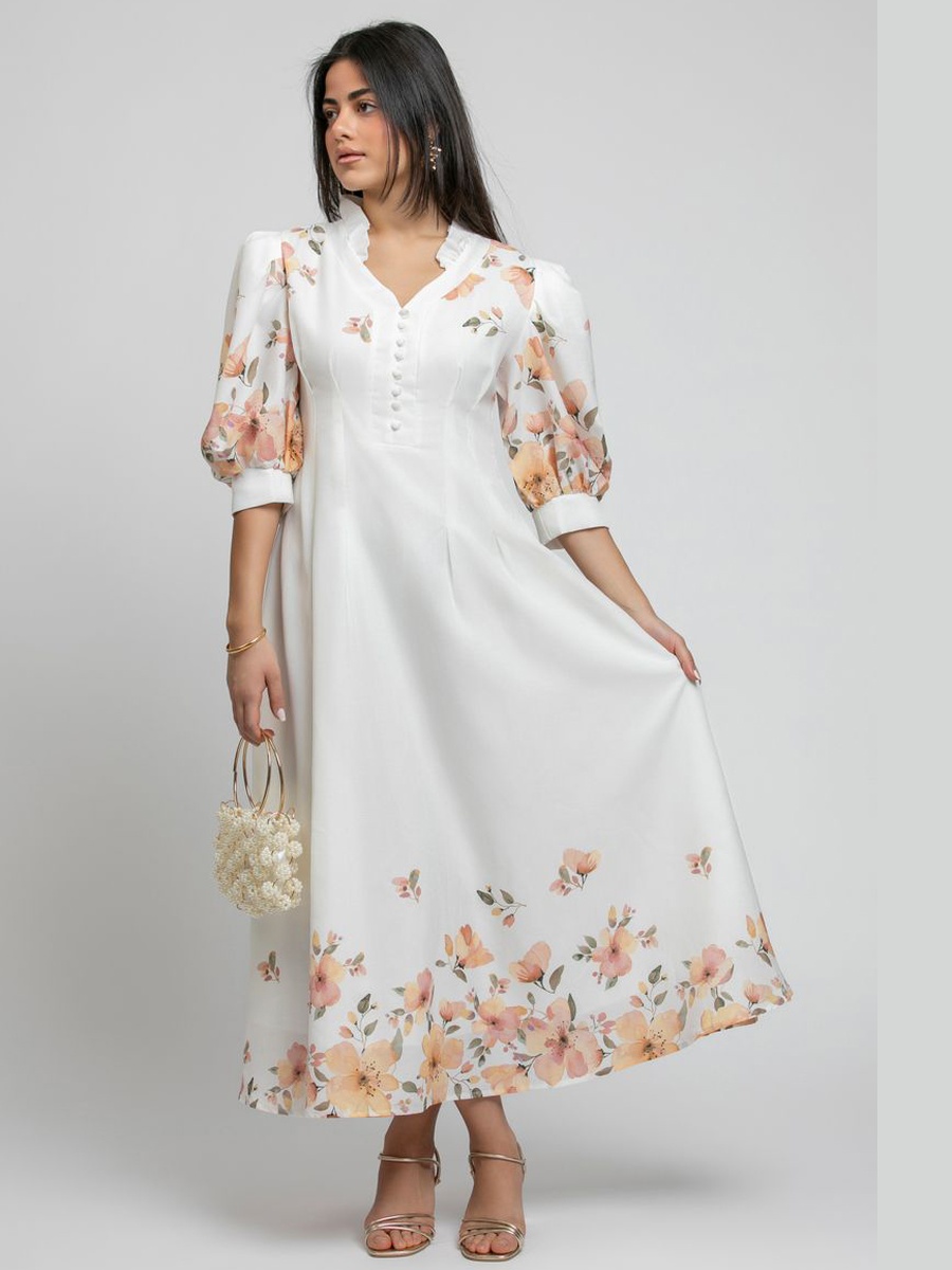 Longline Floral Print Dress