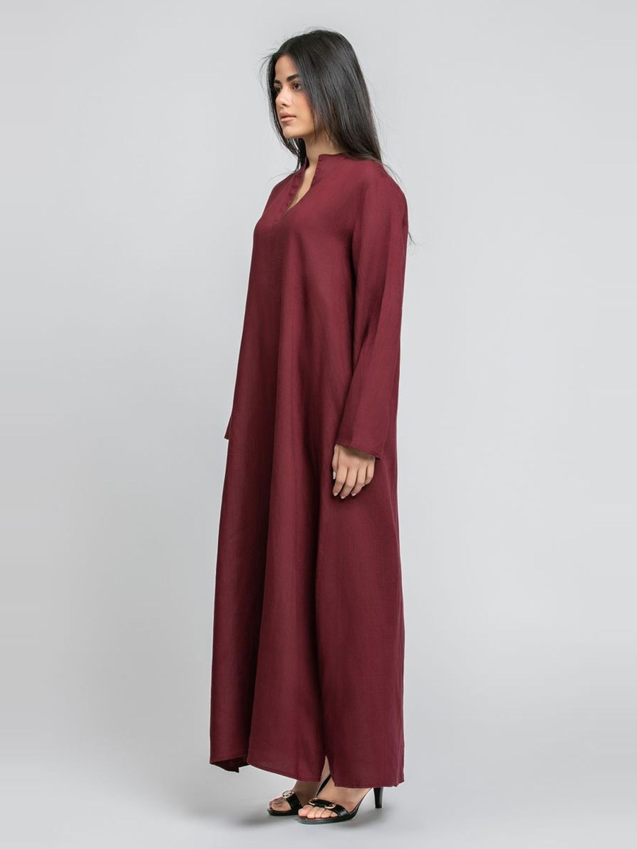 Long Dress with Split Neckline
