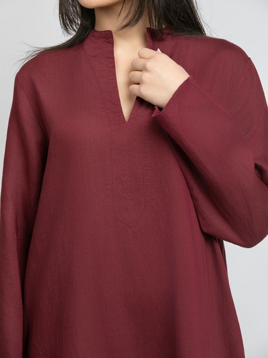 Long Dress with Split Neckline