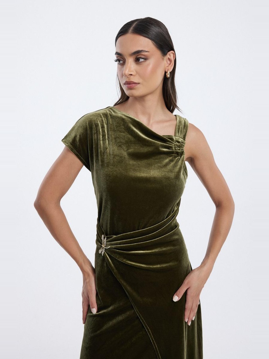Velvet Asymmetric Dress