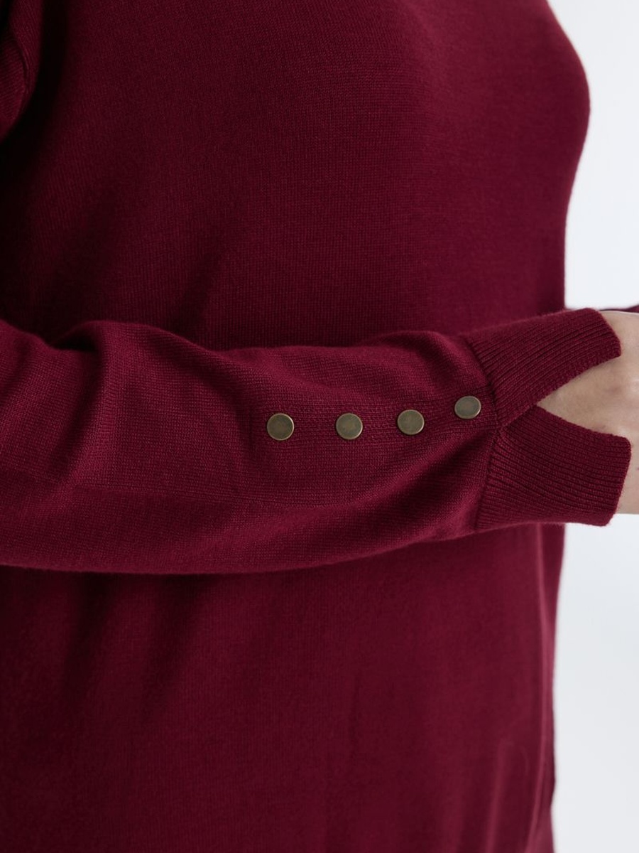Knit Sweater with Button Cuff