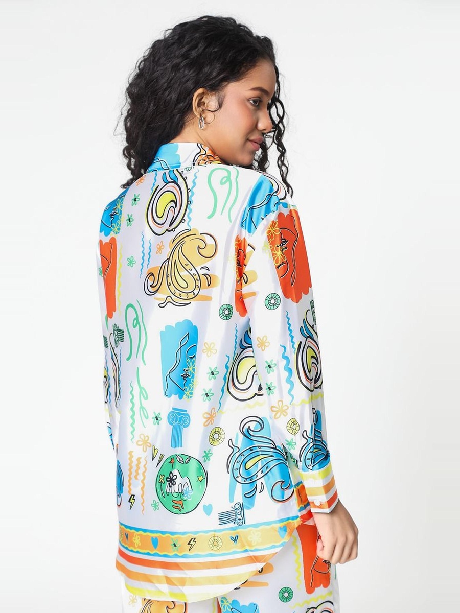 Printed Satin Shirt