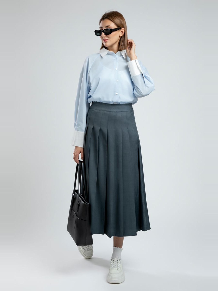 Flowy Pleated Midi Skirt