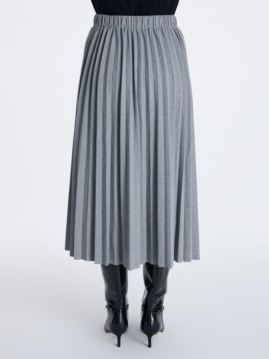 تنورة نسائية طويلة بليسيه بخصر مطاطي