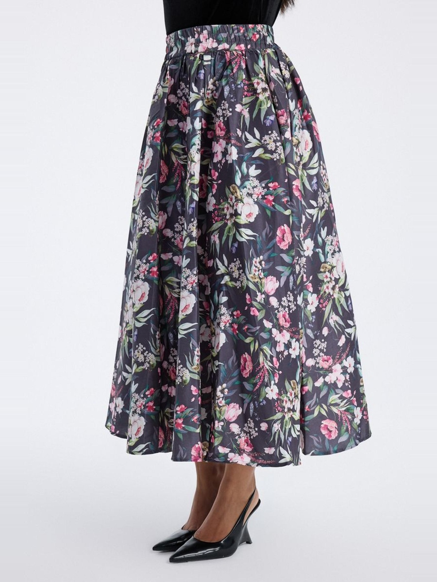 Floral Print Longline Skirt