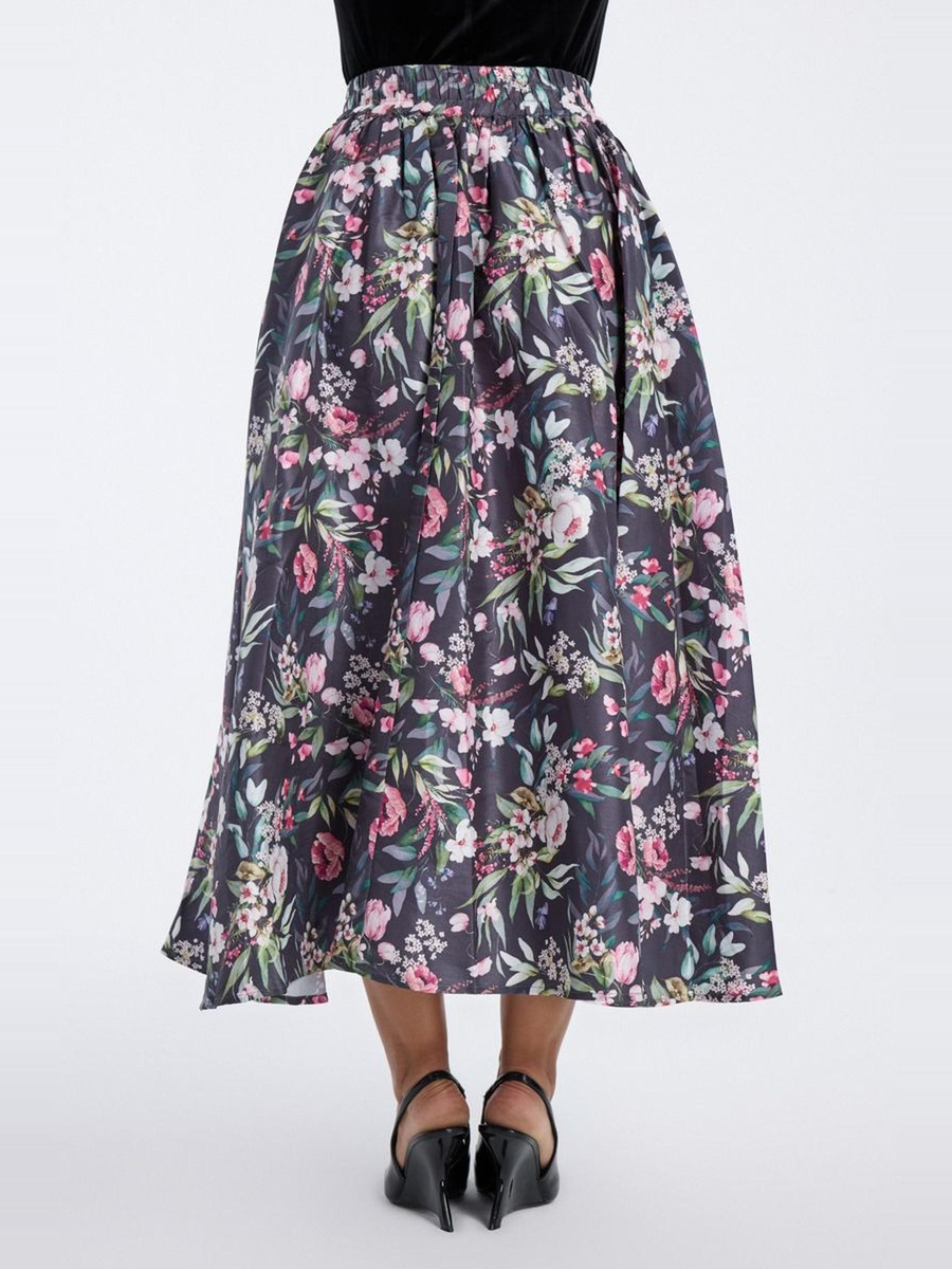 Floral Print Longline Skirt