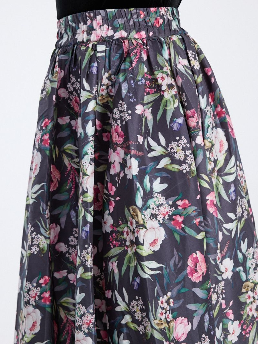 Floral Print Longline Skirt