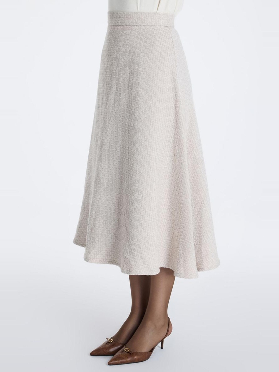 Tweed A-Line Midi Skirt