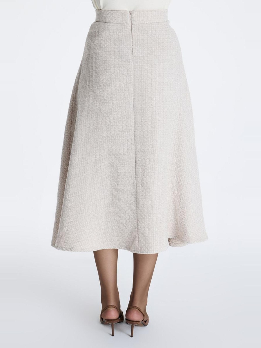 Tweed A-Line Midi Skirt