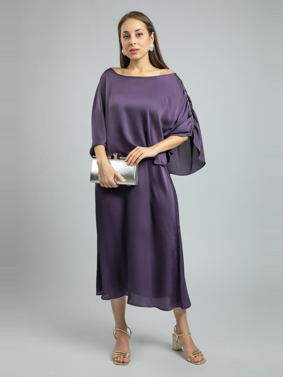 Greek Style One-Shoulder Midi Dress