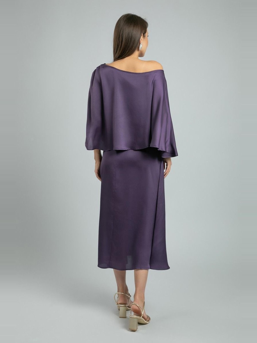 Greek Style One-Shoulder Midi Dress