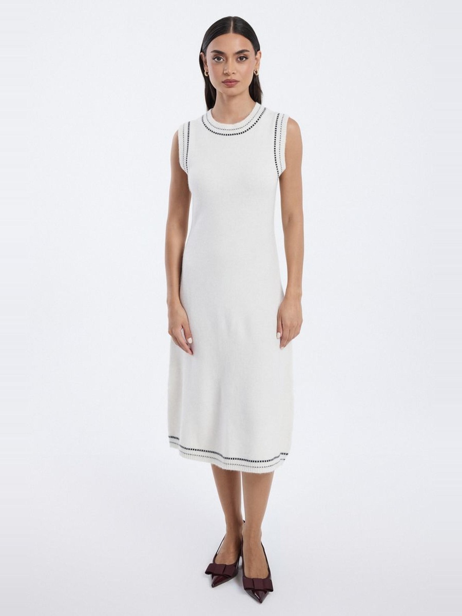 Knitted Midi Dress with Cardigan