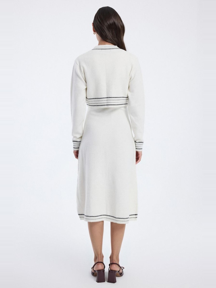 Knitted Midi Dress with Cardigan