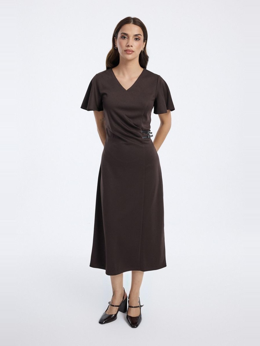 Midi Dress with Side Buckles
