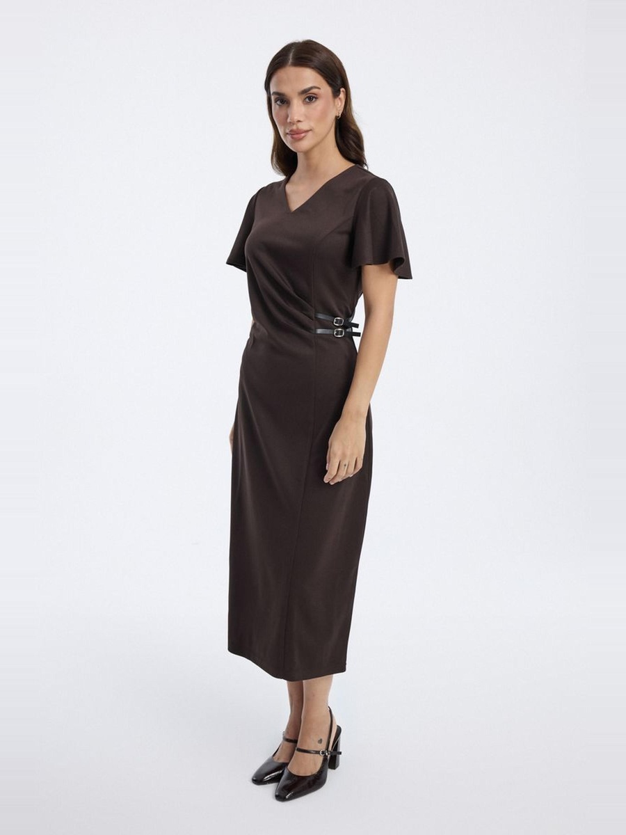 Midi Dress with Side Buckles