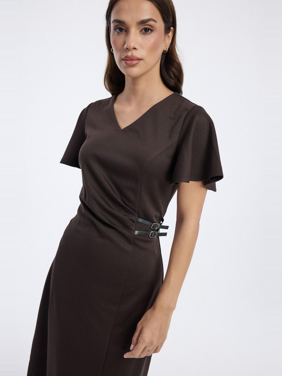 Midi Dress with Side Buckles