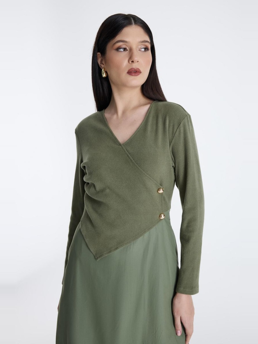 Midi Dress with Wrap Style Top