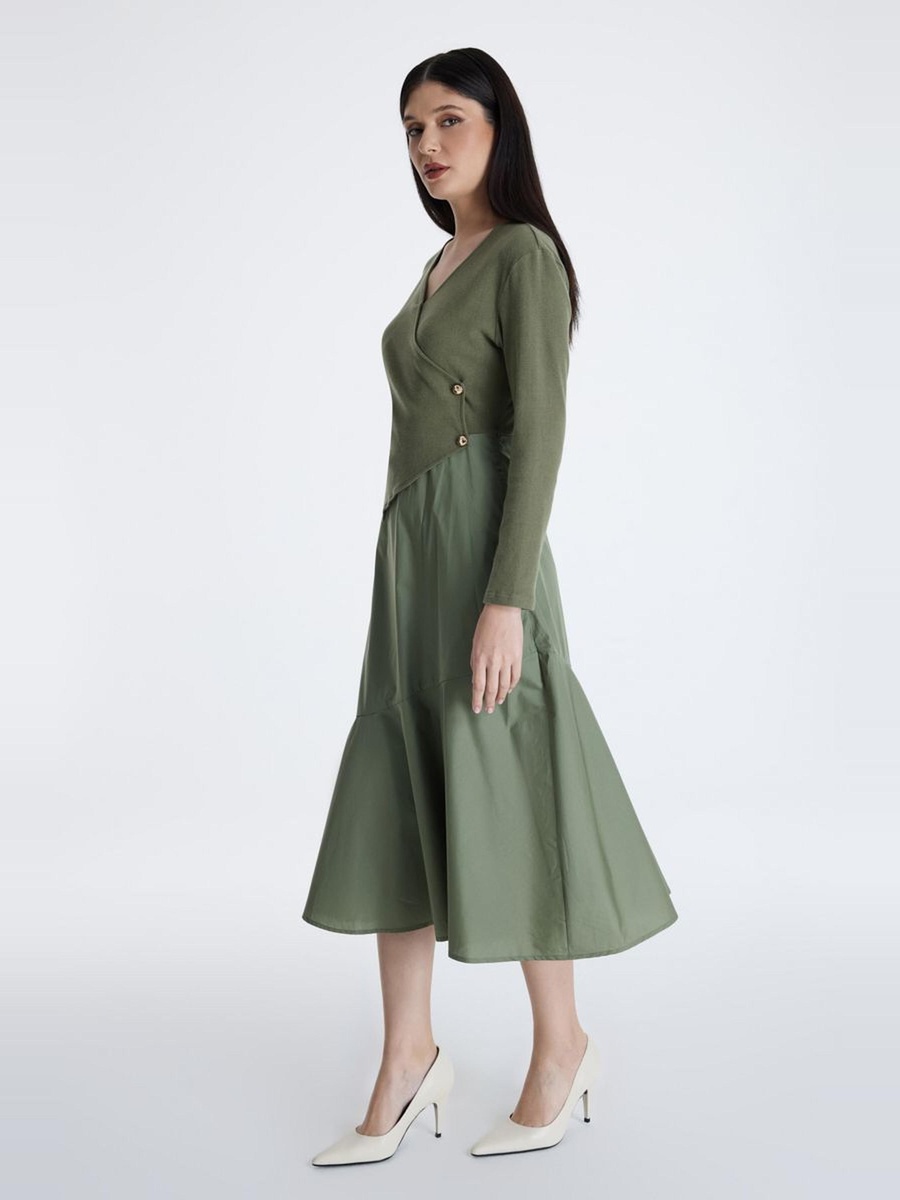 Midi Dress with Wrap Style Top