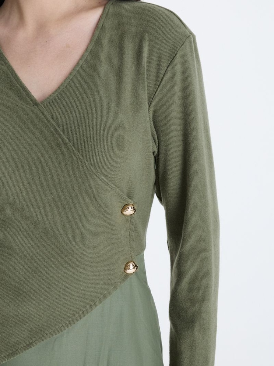 Midi Dress with Wrap Style Top