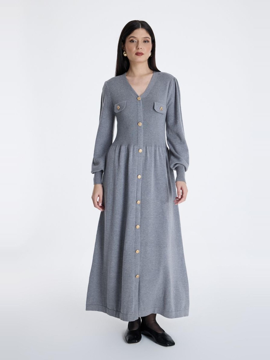 Maxi Dress with Front Button